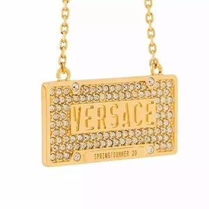 Versace Spring/Summer 2020 License Plate Necklace